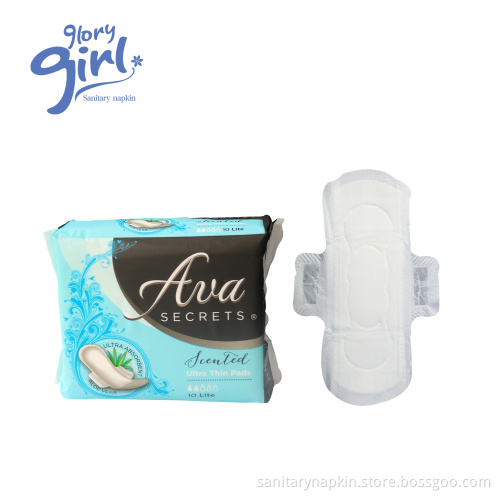 Ultra thin super absorbent high quality breathable unscent sanitary pad without chip